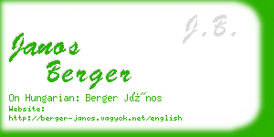 janos berger business card